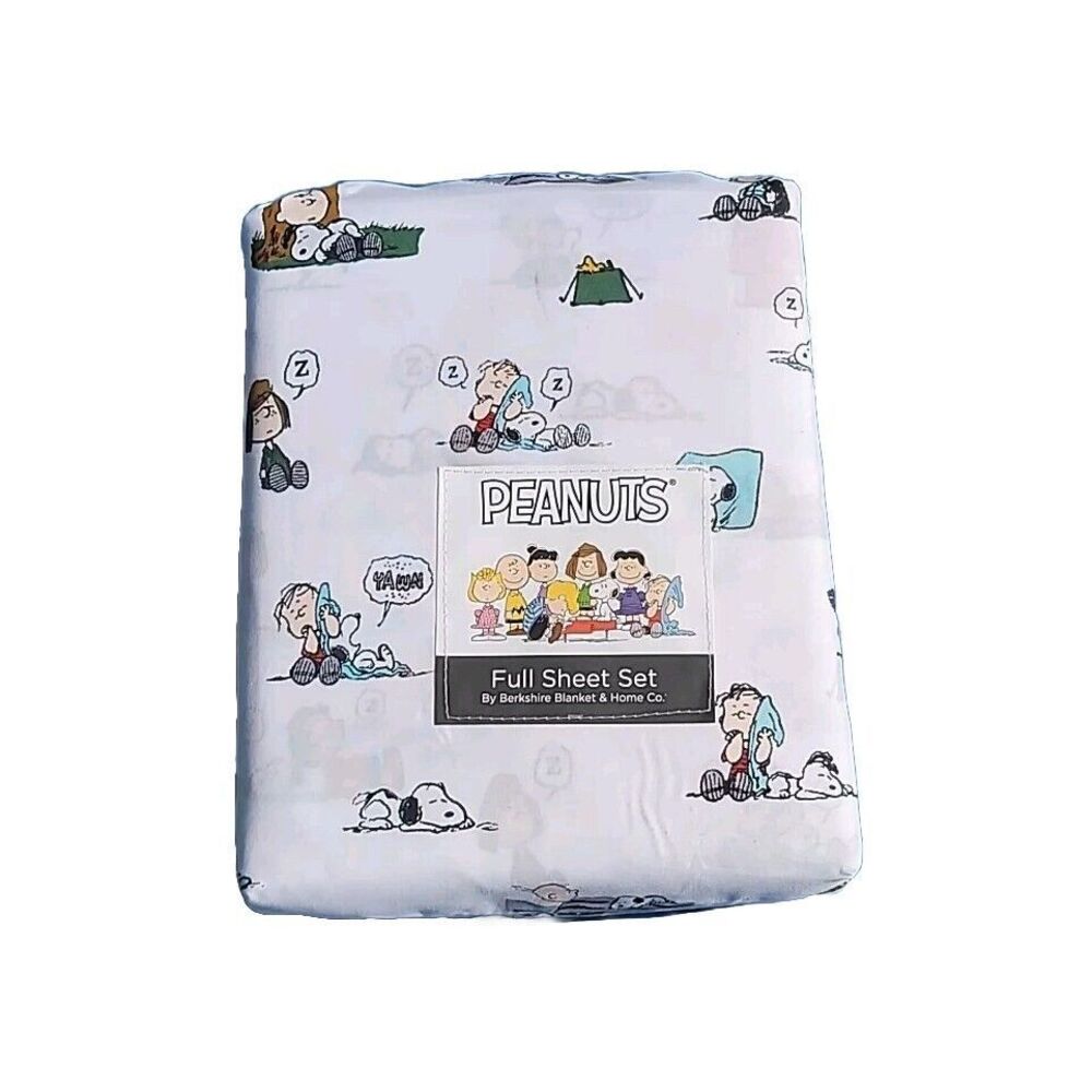 NWT!  Snoopy Full Sheet Set- Sleepy Peanuts Kids - Berkshire Blanket Company